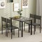 Costway 5 PCS Dining Table Set Industrial Style Kitchen Table & Chairs for 4 Gray/Brown/Dark Brown